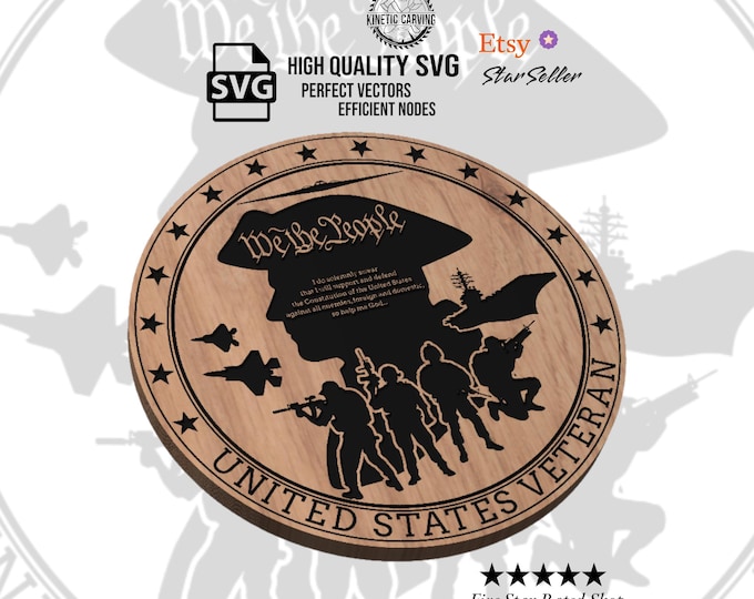 United States Military Veteran Design SVG for CNC and Laser (Digital Download)