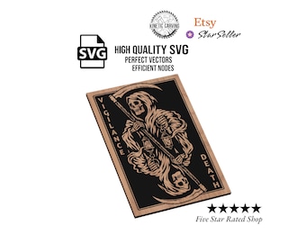 Grim Reaper SVG File: Skeleton Scythe Laser Cut Design (Digital Download)