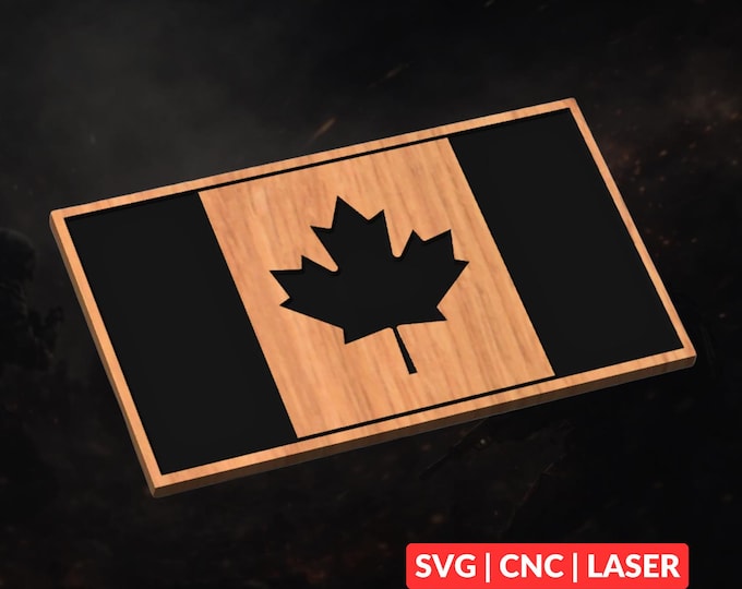 Canada Flag SVG | CNC Laser Cut File, Wood Wall Art, Glowforge Engraving, LightBurn Ready