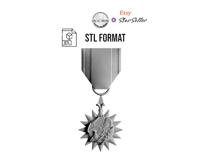 Air Medal 3D STL File: Military Award for CNC, Laser, Printing (Digital Download)