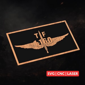 1-160th SOAR Military Patch Logo SVG | CNC Laser Cut File, Wood Wall Art, Glowforge Engraving, LightBurn Ready