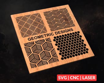 Geometric Pattern SVG | Modern Abstract CNC File, Laser Cut Wall Art, Glowforge, LightBurn, Minimalist Wood Sign Design