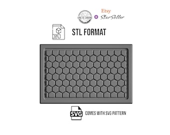 Hexagonal Honeycomb CNC Cutting Board STL File: Woodworking Design for Kitchen Decor