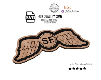 OSS Jedburgh Special Forces Wings SVG | Military Badge CNC and Laser Cut File (Digital Download)