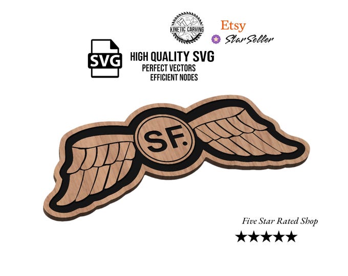 Special Forces Wings SVG | Military Badge CNC and Laser Cut File | Digital Download svg, dxf, eps, pdf