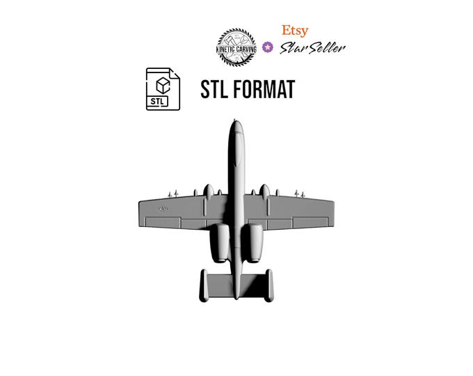 A-10 Warthog Aircraft STL for 3D Printing, CNC Woodworking