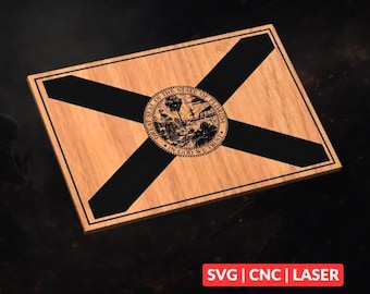 Florida Flag SVG | CNC Laser Cut File, Wood Wall Art, Glowforge Engraving, LightBurn Ready