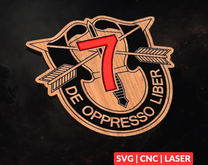 7th Special Forces Group SVG | CNC Laser Cut File, Wood Wall Art, Glowforge Engraving, LightBurn Ready