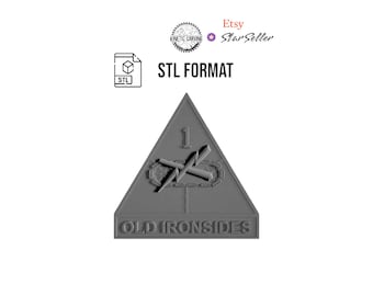 1st Armored Division (Heavy) Patch for STL | 3D CNC Carving File, Wood Relief Art, 3D Printing Ready