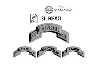 75th Ranger Regiment and Battalions Scroll Bundle STL for CNC, 3D Printing (Digital Download)