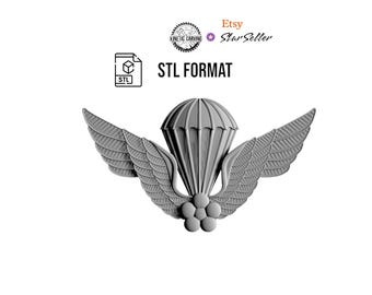 South Korean Military Jump Wings 3D STL Model (Digital File)