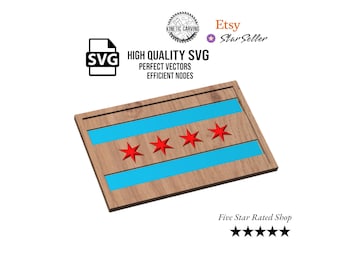 Chicago Flag STL File for Woodworking, CNC, and Printing (Digital Download)