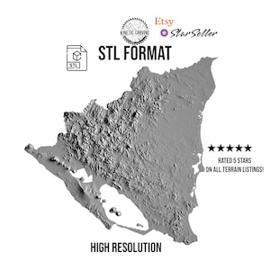 Nicaragua 3D STL | 3D CNC Carving File, Wood Relief Art, 3D Printing Ready