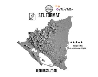 Nicaragua 3D STL Model for CNC Woodworking/3D Printing (Digital Download)