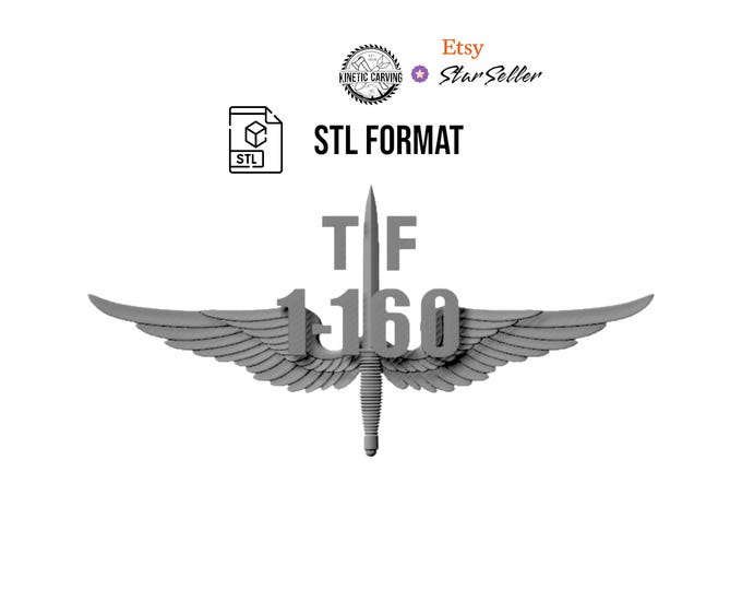 TF160 STL File – Special Operations Aviation Regiment Wings 3D Model For Woodworking, 3-D Printing, 3-D Laser Engraving