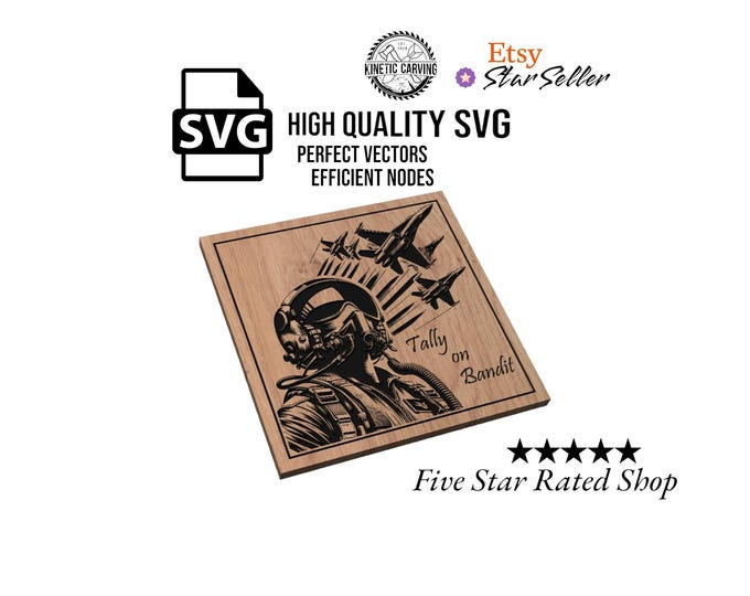 Air Force Fighter Pilot SVG File: Military CNC Laser Cut Design (Digital Download)