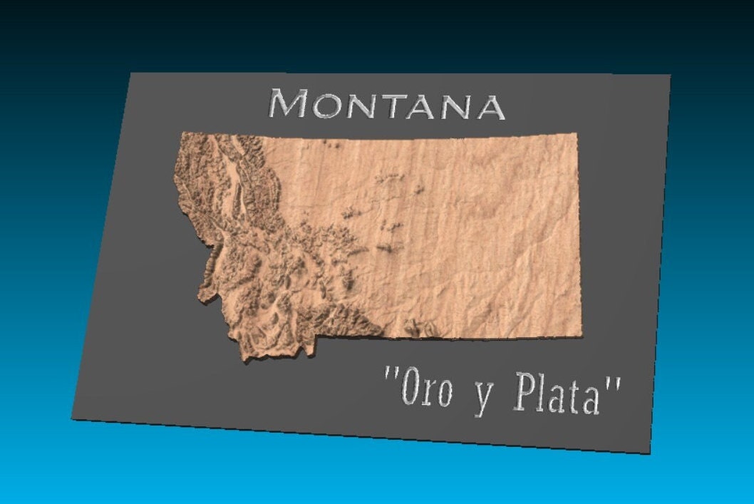 3D STL Model of Montana, USA for 3D Printing, CNC Woodworking - Etsy