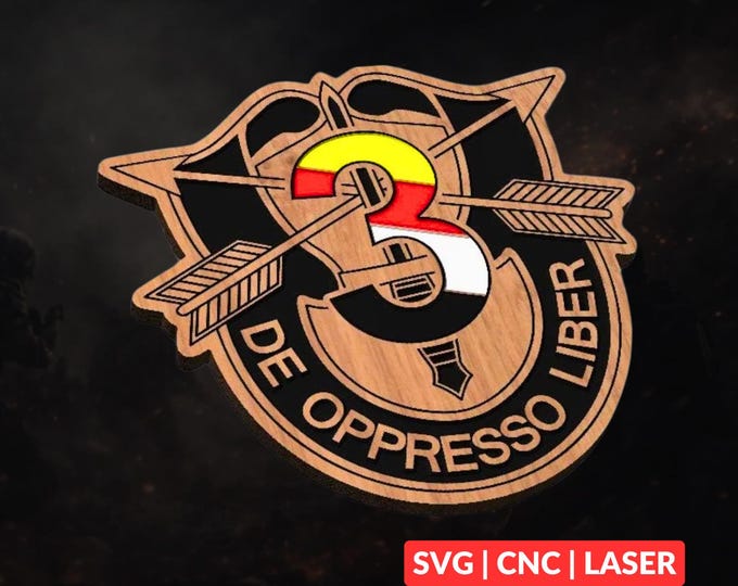 3rd SFG Airborne Crest SVG | CNC Laser Cut File, Wood Wall Art, Glowforge Engraving, LightBurn Ready