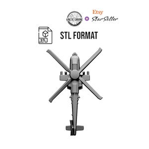AH-64 Apache Helicopter STL for 3D Printing, CNC Woodworking