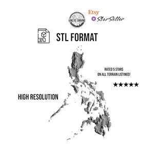 Modelo 3D STL das Filipinas para impressão 3D, marcenaria CNC
