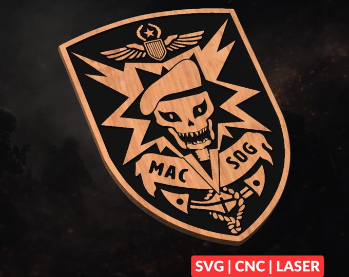 MACVSOG Vietnam Veteran SVG | CNC Laser Cut File, Wood Wall Art, Glowforge Engraving, LightBurn Ready