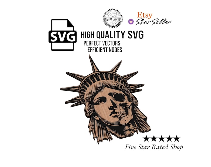 Statue of Liberty SVG File: CNC, Woodworking, Lasering (Digital Download)