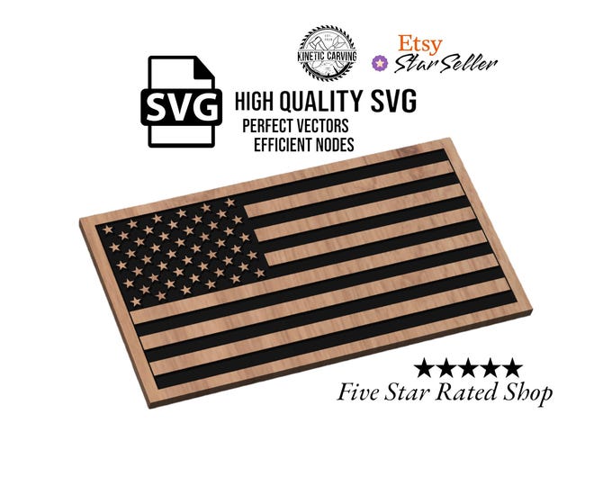 United States Flag SVG File for Woodworking, CNC, Printing and Lasering (Digital Download)