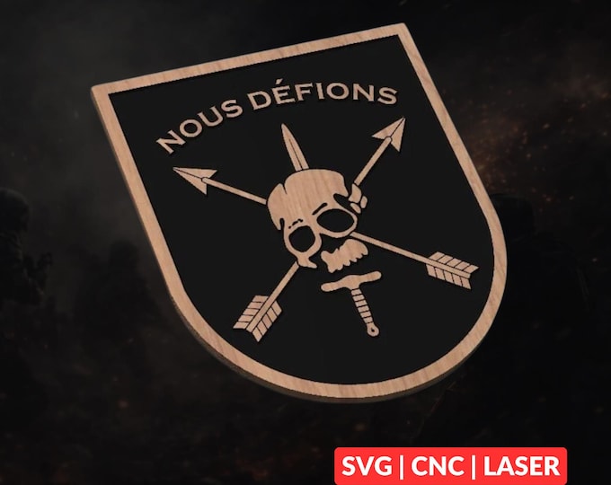 Nous Defions SVG | CNC Laser Cut File, Wood Wall Art, Glowforge Engraving, LightBurn Ready