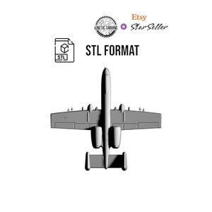 A-10 Warthog Aircraft STL | 3D CNC Carving File, Wood Relief Art, 3D Printing Ready