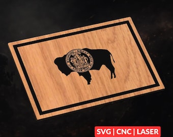 Wyoming State Flag SVG | CNC Laser Cut File, Wood Wall Art, Glowforge Engraving, LightBurn Ready