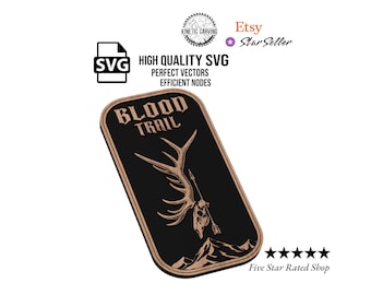 Blood Trail SVG File | Elk Hunting Antlers & Skull with Arrow Design (Digital Download)