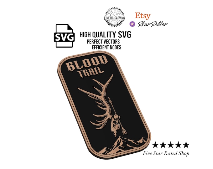 Blood Trail SVG File | Elk Hunting Antlers & Skull with Arrow Design (Digital Download)