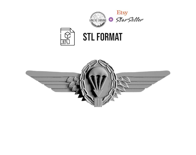 3D STL Model of German Military Jump (Airborne) Wings, for 3D Printing, CNC Woodworking