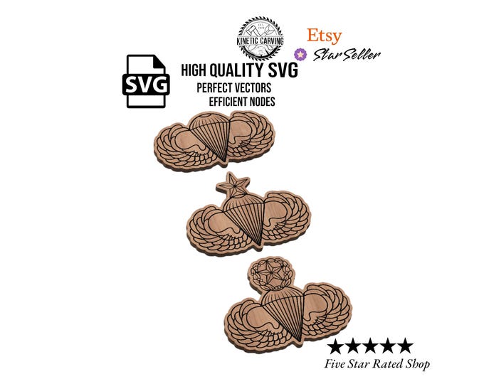 Airborne Wings SVG Bundle: Military CNC Laser Cut Files (Digital Download)