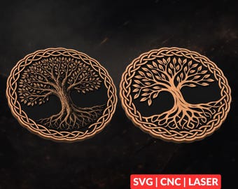 Celtic Tree of Life SVG | CNC Laser Cut File, Wood Wall Art, Glowforge Engraving, LightBurn Ready