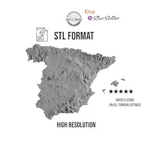 3D STL Modell von Spanien für den 3D-Druck, CNC Holzbearbeitung