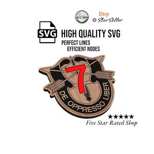 7th Special Forces Group Crest SVG: Military Logo, CNC Laser Cut (Digital Download)