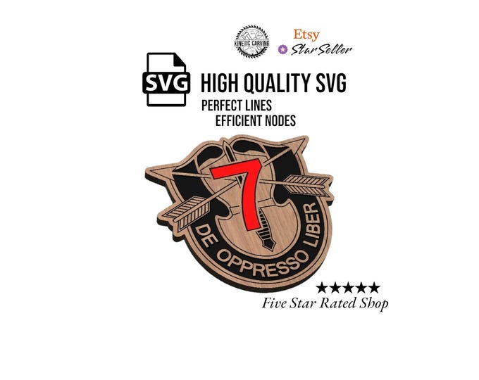 7th Special Forces Group Airborne Crest SVG: Military Logo for CNC, Laser Cutting & Engraving svg, dxf, eps, pdf