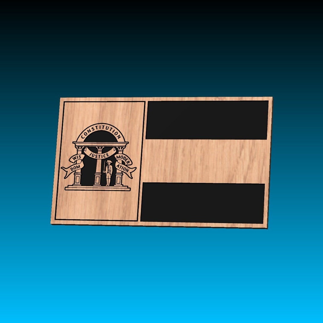 Georgia State Flag SVG File for Woodworking CNC Printing and - Etsy