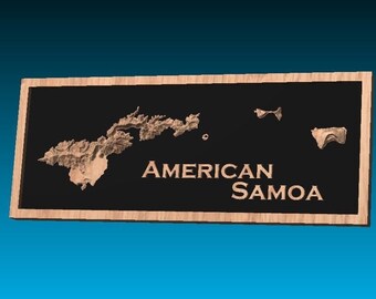 3D STL Model of American Samoa, USA for 3D Printing, CNC Woodworking