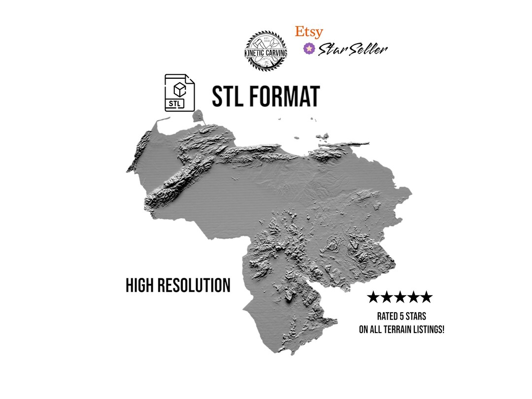 Venezuela 3D STL | 3D CNC Carving File, Wood Relief Art, 3D Printing ...