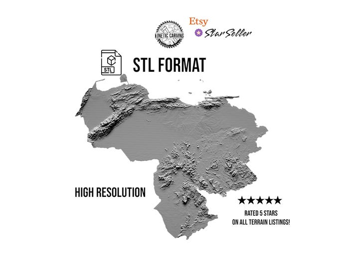 Venezuela 3D STL Model for CNC Woodworking & 3D Printing (Digital Download)