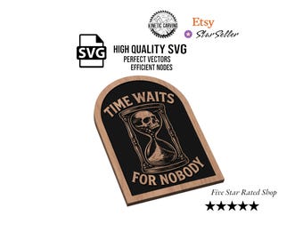 Hourglass Skull SVG: Gothic Time Waits For Nobody Design (Digital Download)