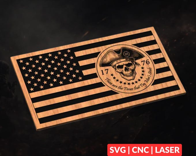 Revolutionary War Flag SVG | CNC Laser Cut File, Wood Wall Art, Glowforge Engraving, LightBurn Ready
