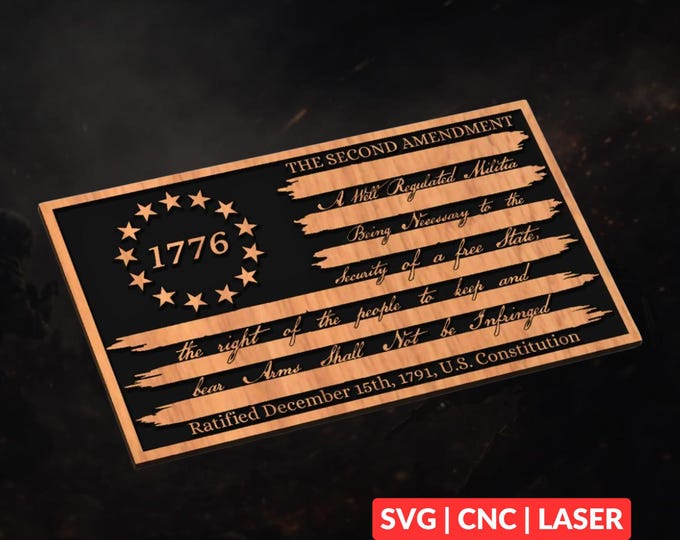Distressed 1776 Betsy Ross Flag SVG | CNC Laser Cut File, Wood Wall Art, Glowforge Engraving, LightBurn Ready
