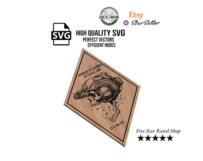 Skull Night Vision Helmet SVG: Tactical Laser Cut Vector (Digital Download)
