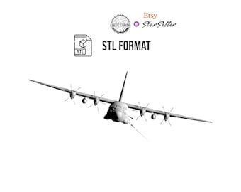 AC-130 Hercules Gunship STL File: 3D Military Aircraft Model (Digital Download)
