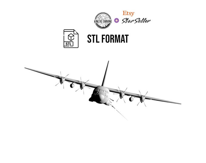 AC-130 Hercules Gunship STL File: 3D Military Aircraft Model (Digital Download)