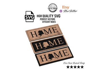 Alaska HOME Design SVG File Collection for Woodworking, CNC, Printing and Lasering (Digital Download)