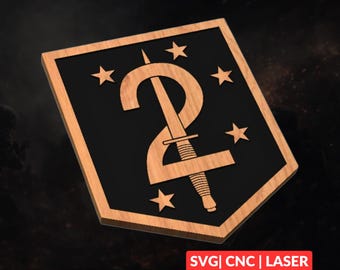 2nd Raider Battalion (MARSOC) Military Patch SVG | CNC Laser Cut File, Wood Wall Art, Glowforge Engraving, LightBurn Ready